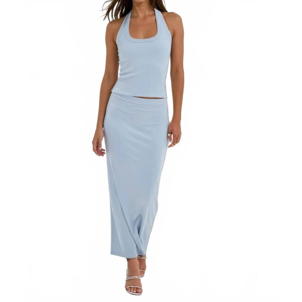 NEW LNA slater mist skirt in blue